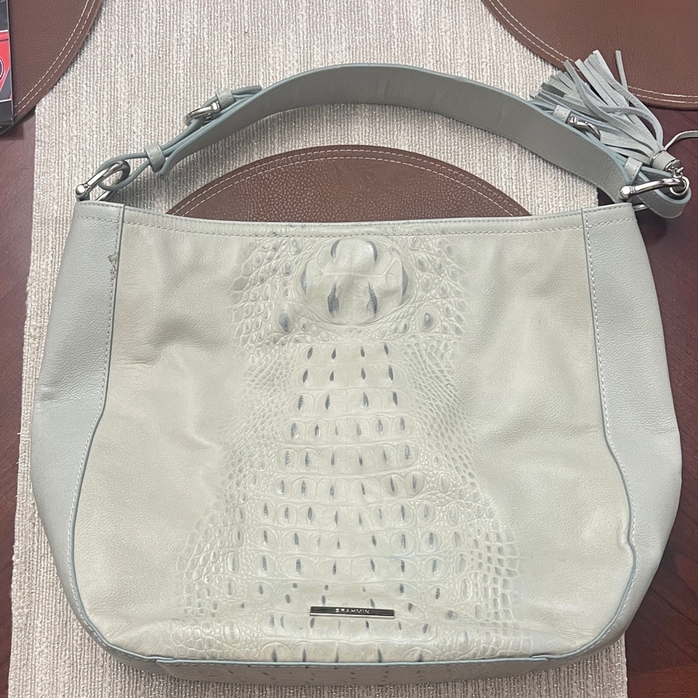 Elegant Gray Crocodile Embossed Women's Bag